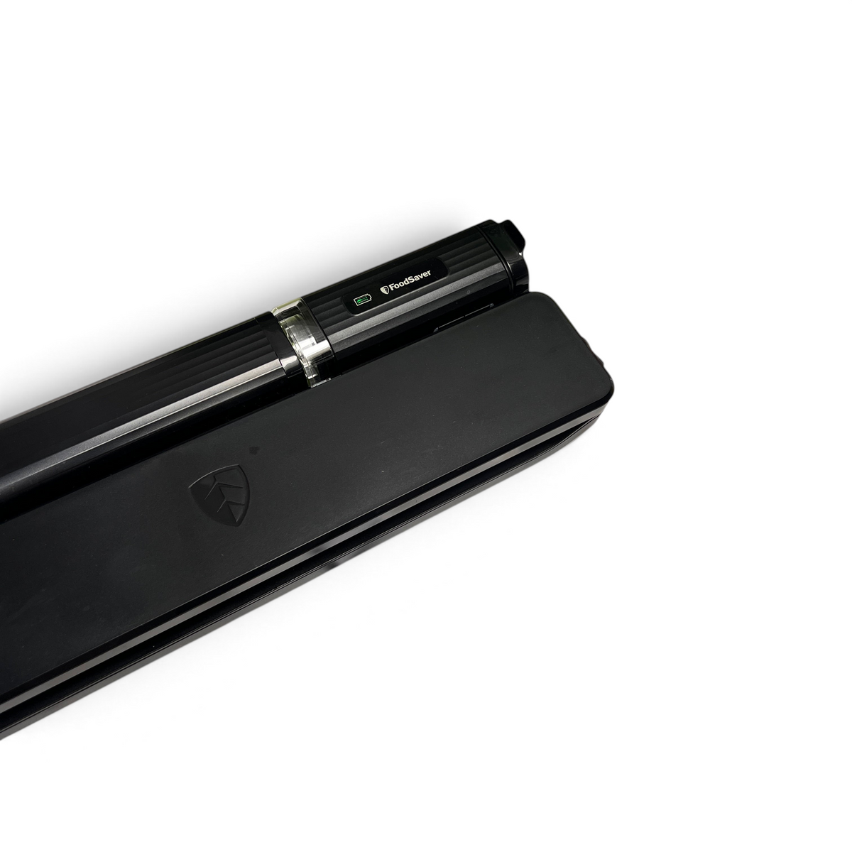 WT Outlets Foodsaver 2-in-1 vacuum sealing system in black with a sleek modern design for food preservation