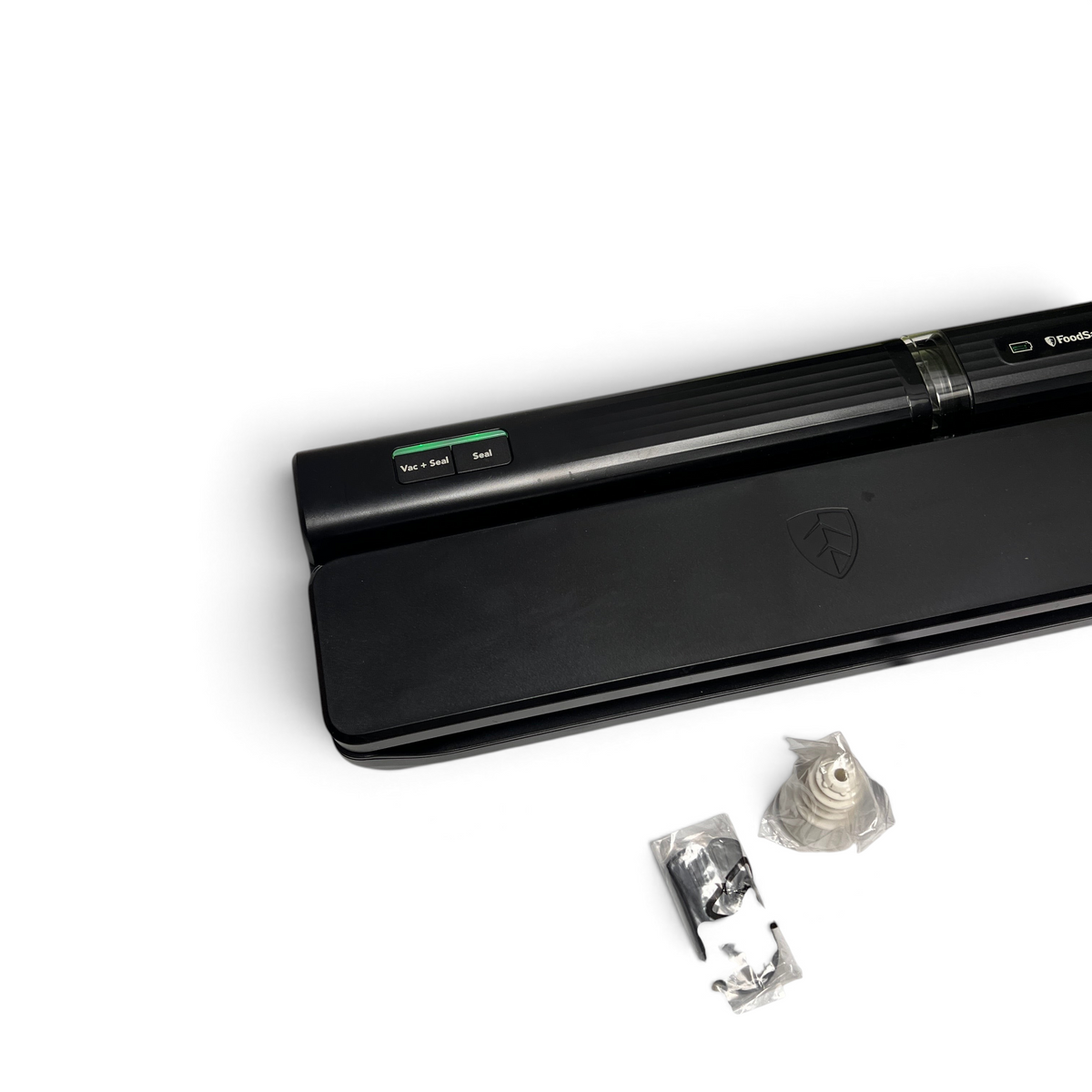 WT Outlets Foodsaver 2-in-1 vacuum sealing system in black with included bags and accessories