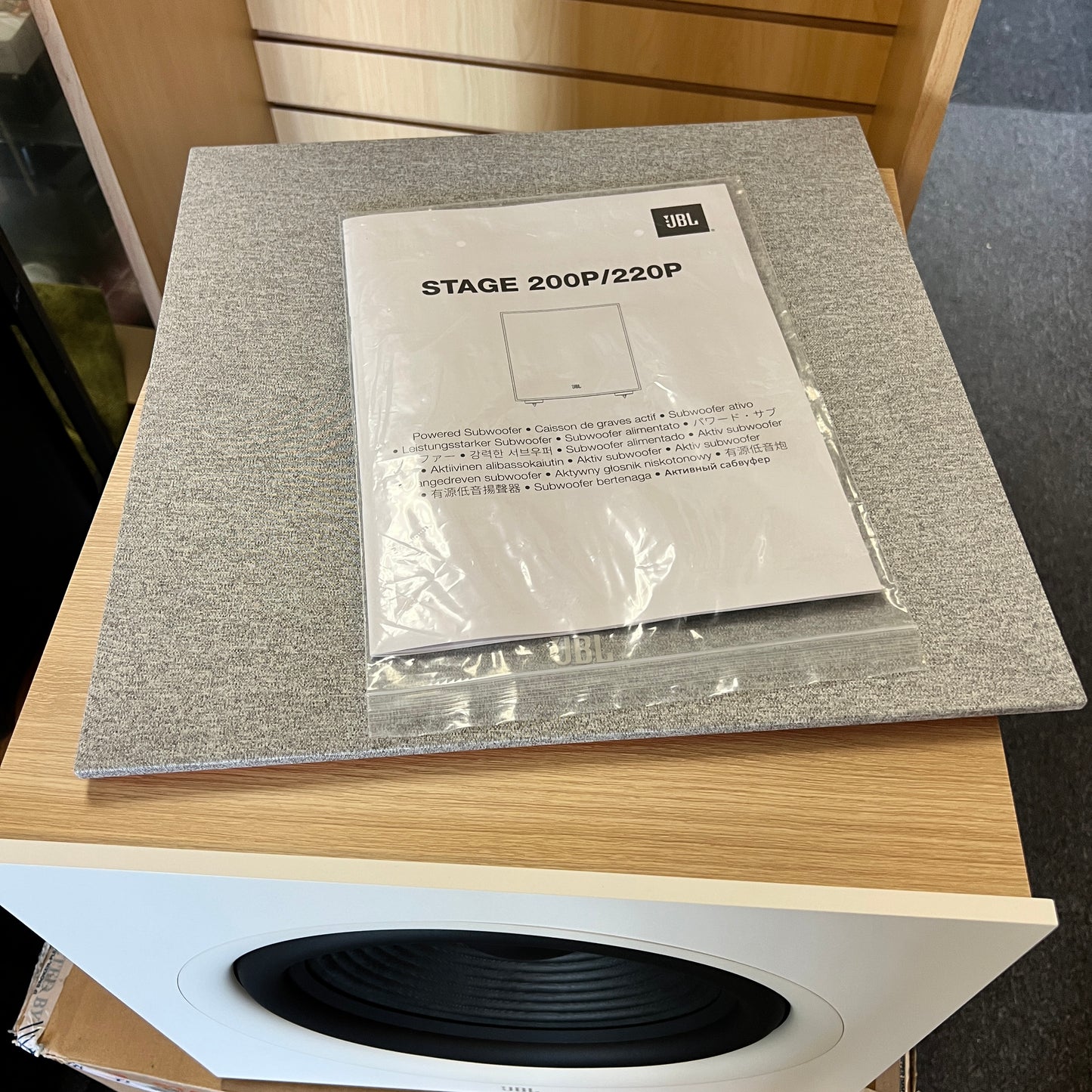 JBL - Stage 220P 12-Inch Powered Subwoofer - Latte