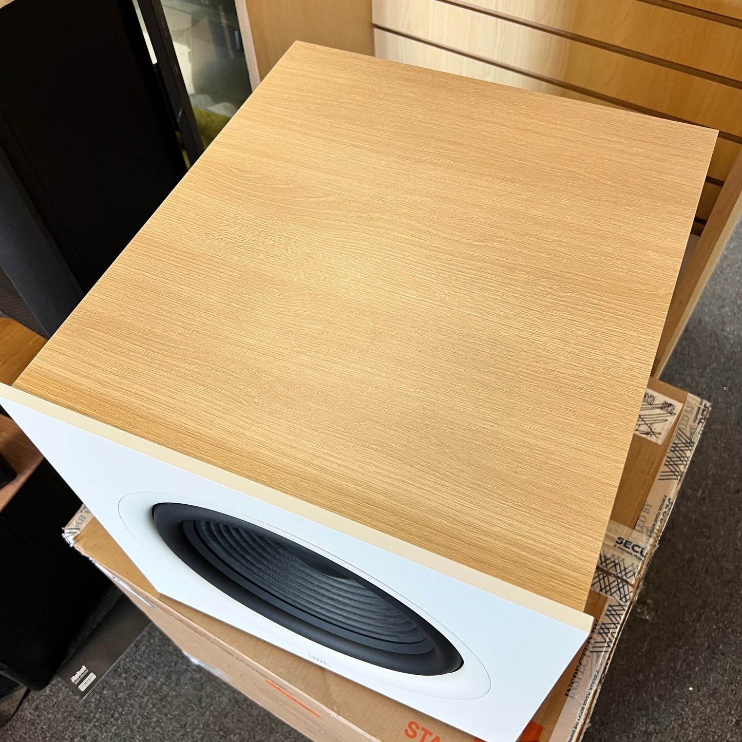 JBL - Stage 220P 12-Inch Powered Subwoofer - Latte