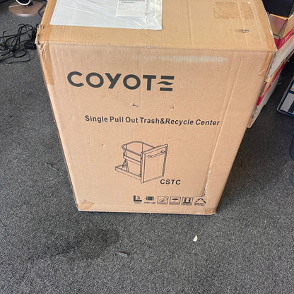 Coyote - 13-Gal. Touchless Pull Out Trash and Recycling Bin - Stainless Steel