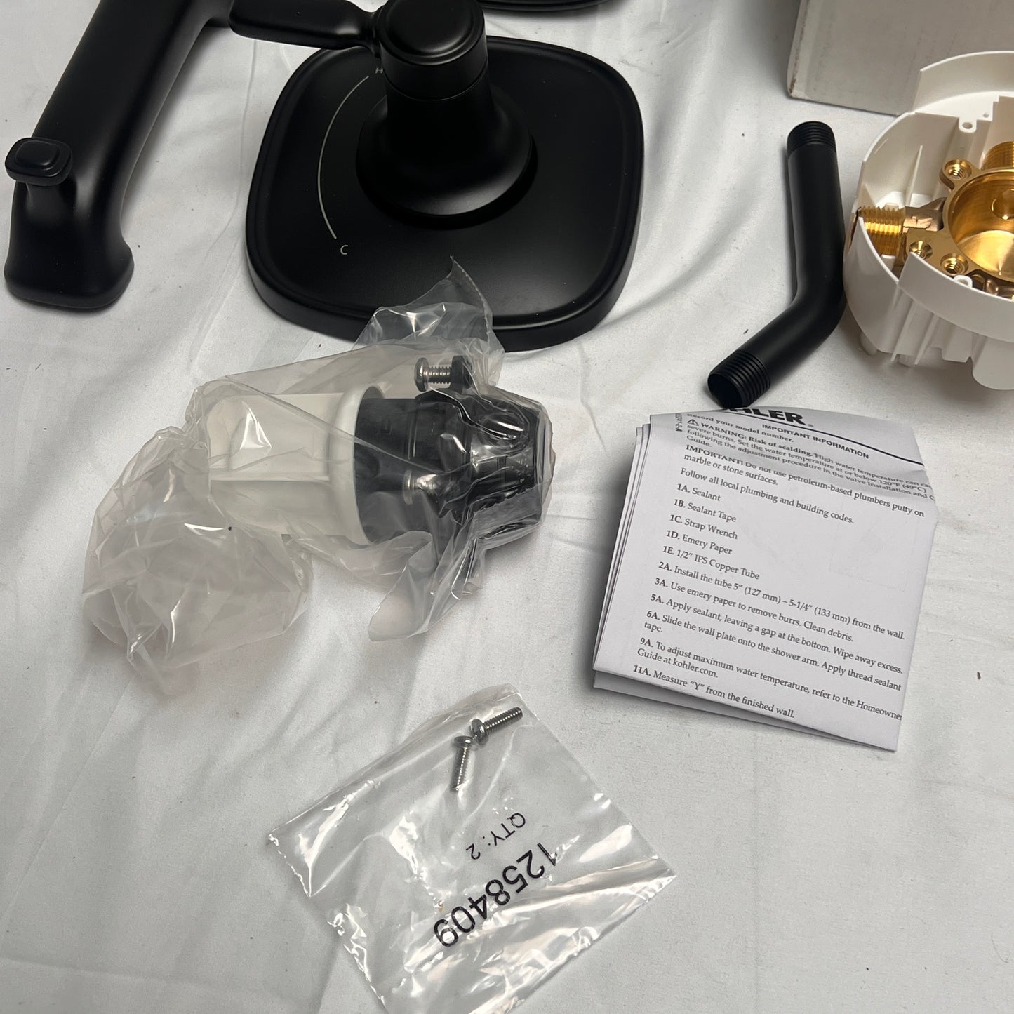 Kohler Terzet Bath/shower trim kit - Black