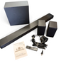 WT Outlets Hisense AX700 5.1.4 channel soundbar system with subwoofer, two satellite speakers, remote, and cables.
