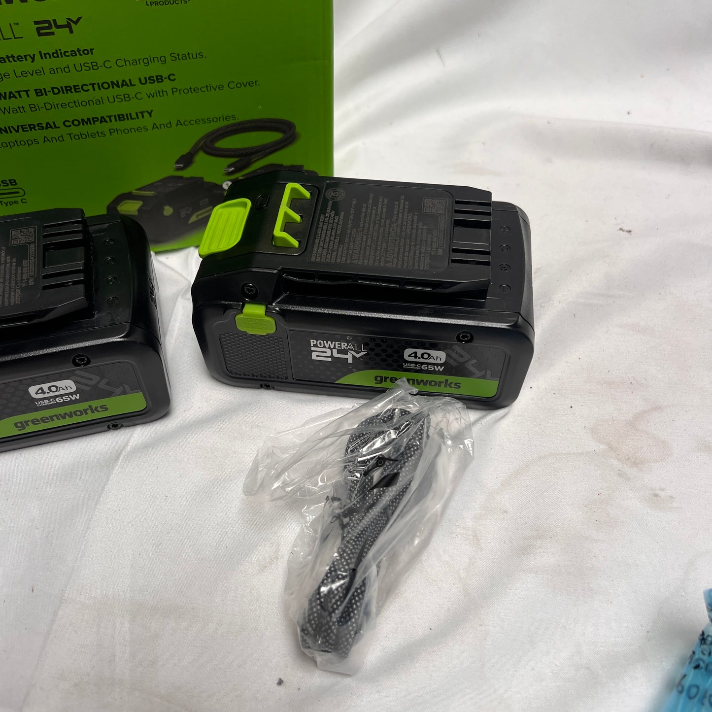 2 Greenworks Powerall 24v Batteries - 4AH