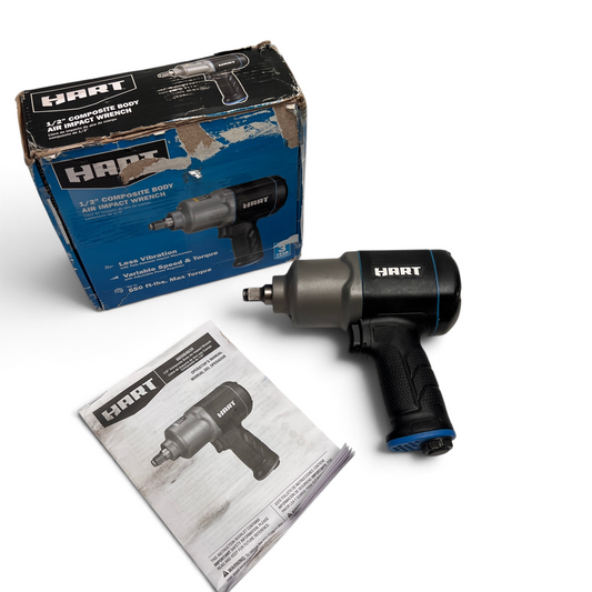 WT Outlets HART 1/2 inch composite body air impact wrench with original box and manual in good working condition