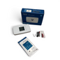 WT Outlets Sensi Lite ST25 smart Wi-Fi thermostat with original packaging, batteries, jumper wire, and manual.
