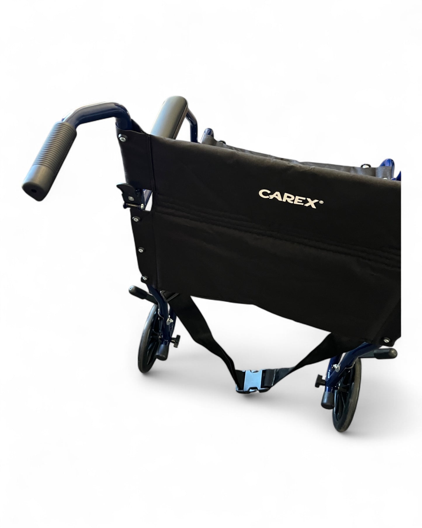 Carex Transport Wheelchair With 19 inch Seat Folding Transport Chair with Foot Rests