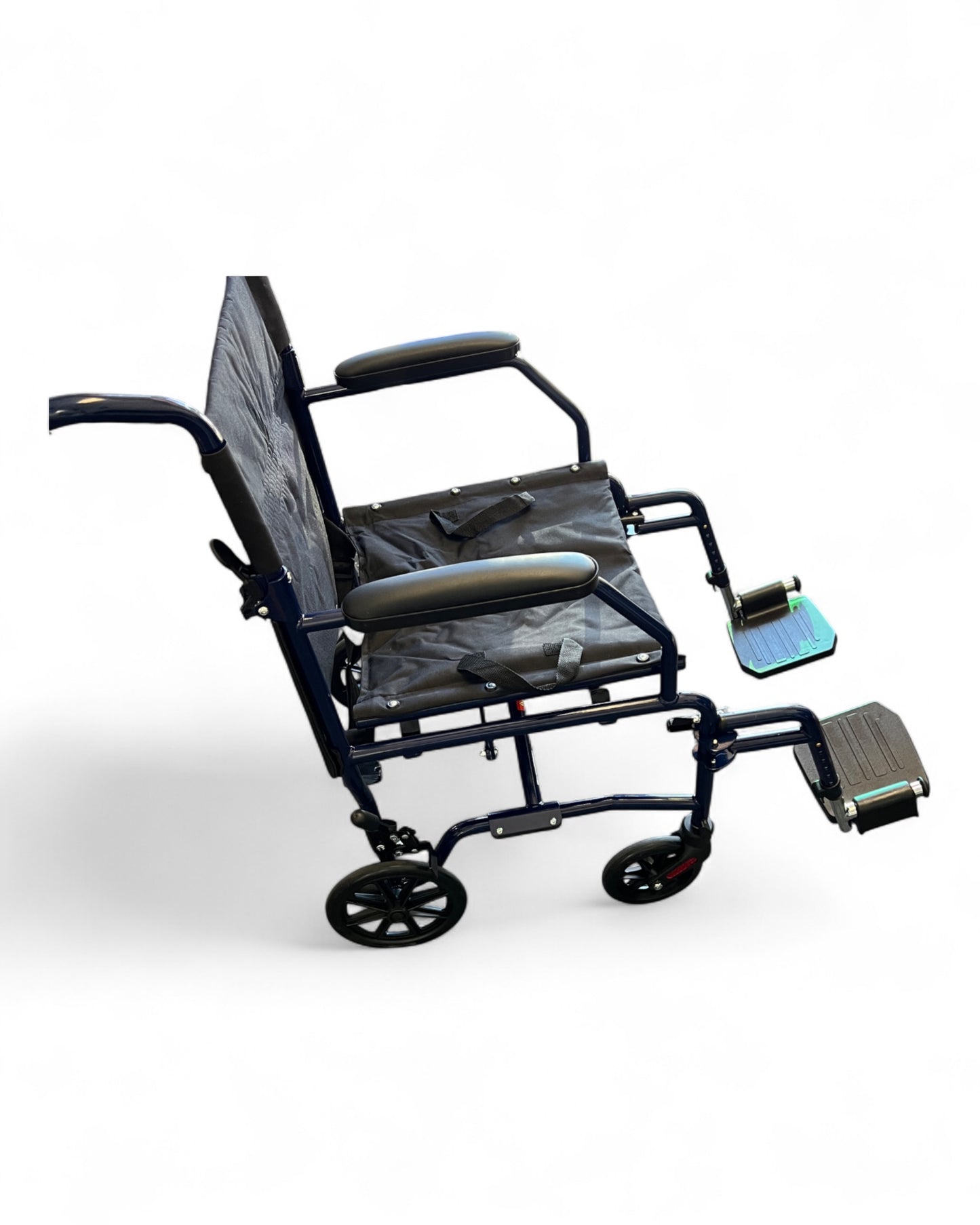 Carex Transport Wheelchair With 19 inch Seat Folding Transport Chair with Foot Rests