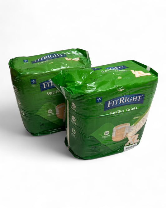 Medline FitRight Extra Briefs XL 59-66" (Pack of 40)