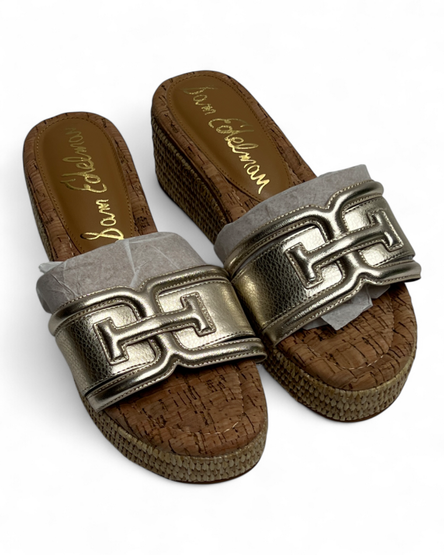 Sam Edelman Pauleena Espadrille Sandal - Metallic Silver Leather - Sz 6