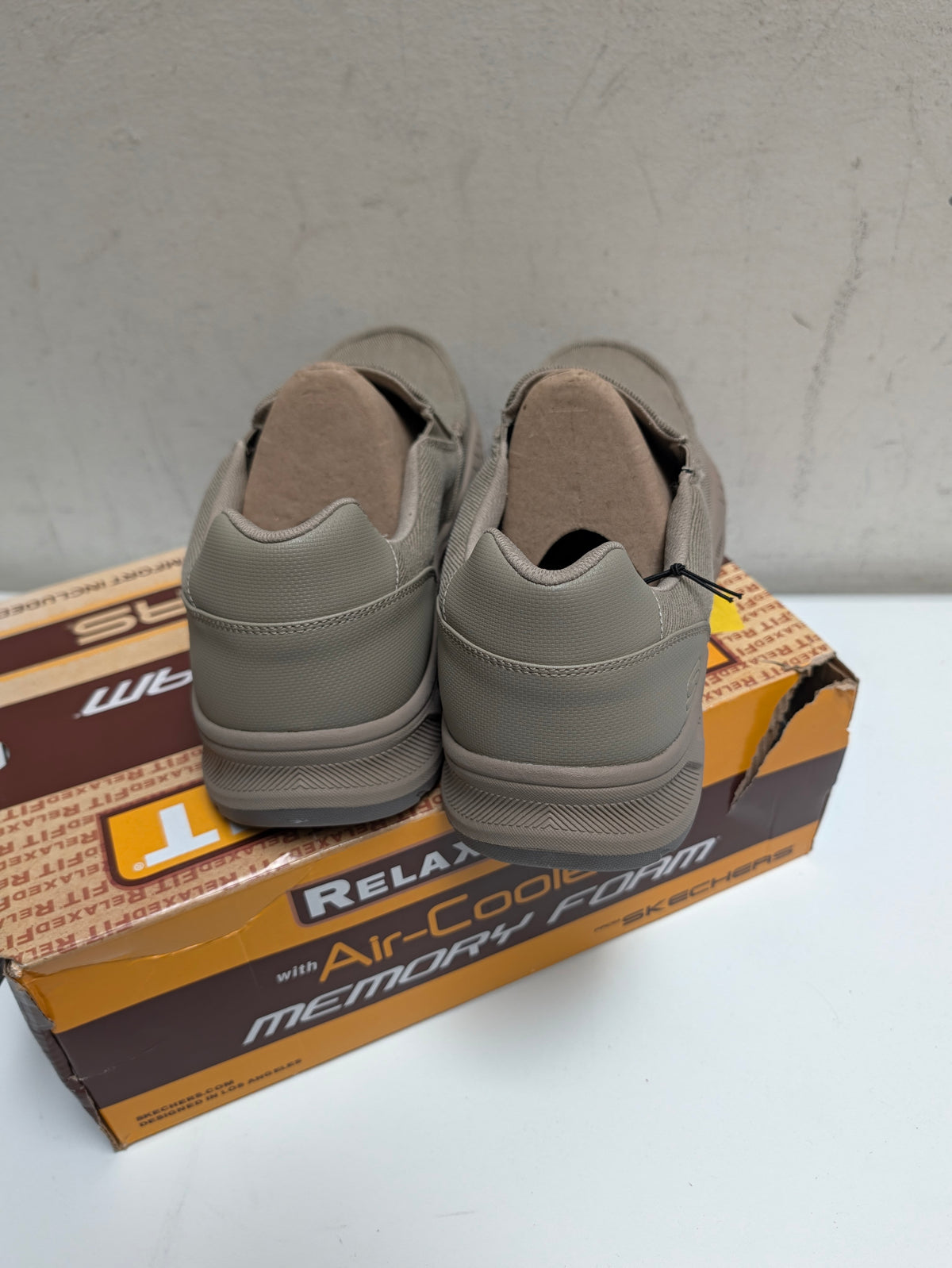 Skechers Relaxed Fit Slip-On Loafers – Taupe - sz14