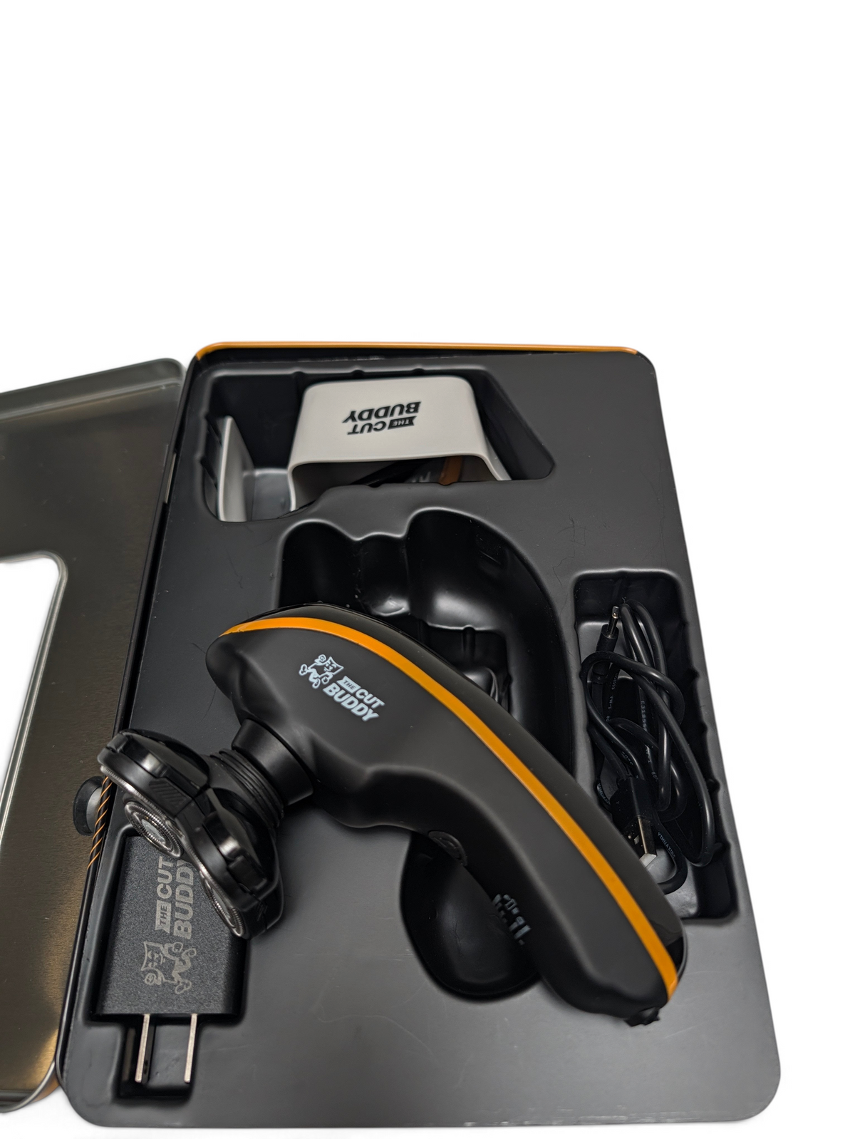 WT Outlets The Cut Buddy Bald Buddy 5-head rotary cordless shaver in original packaging with power cable and adapter