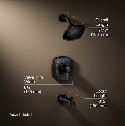 Kohler Terzet Bath/shower trim kit - Black